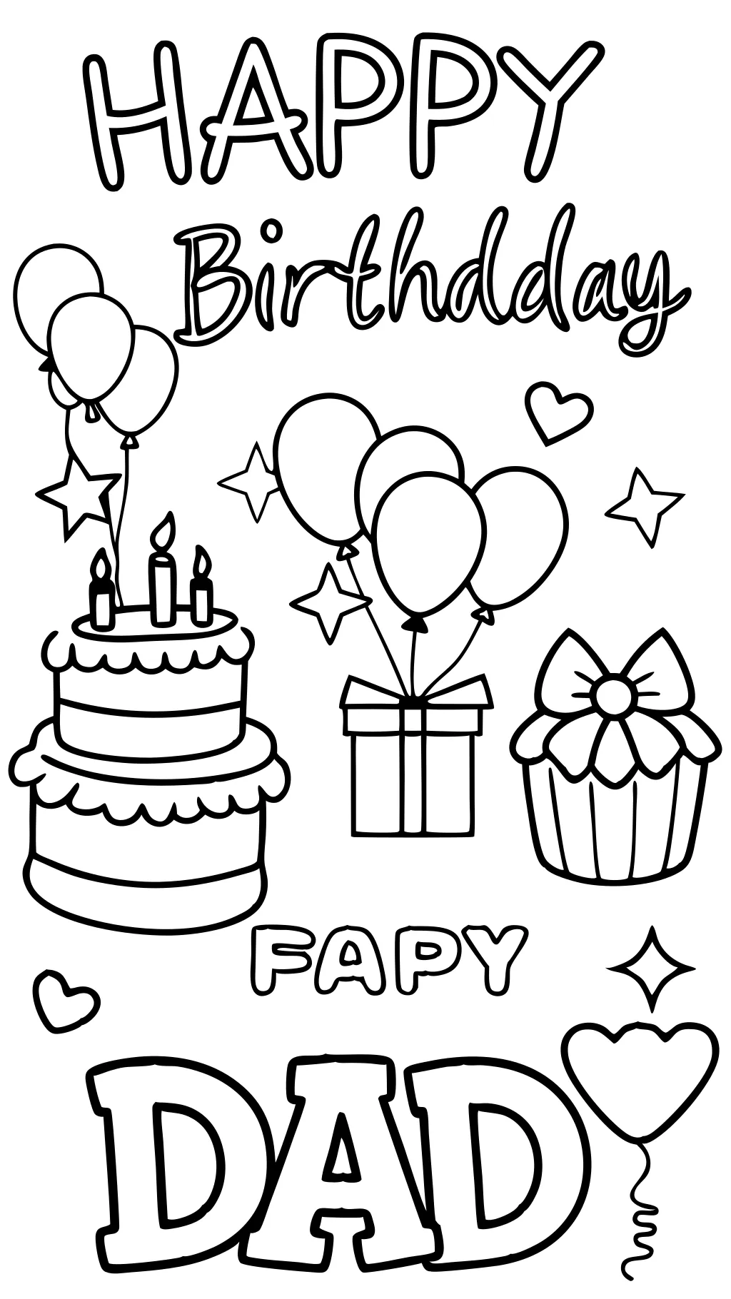 happy birthday coloring pages for dad